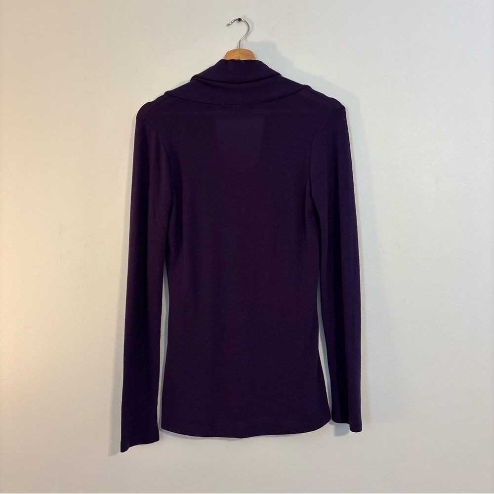 Charlotte Russe Purple Cowl Neck Stretch Top Size L - Picture 5 of 8